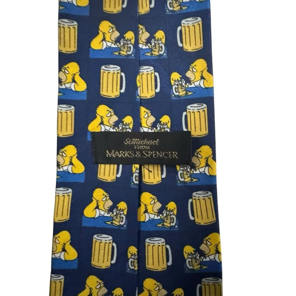 St Michael From Marks & Spencer The Simpsons Homer Duff Beer Cartoon Necktie